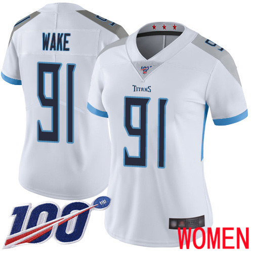 Tennessee Titans Limited White Women Cameron Wake Road Jersey NFL Football #91 100th Season Vapor Untouchable